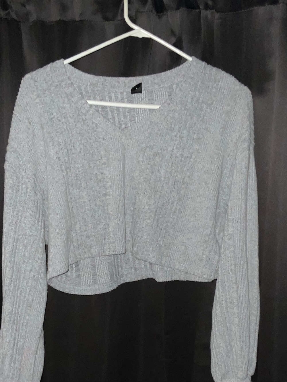 SHEIN Light Gray Cropped Knit Cardigan